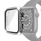 Electroplating PC Single Row Diamond Protective Case with Tempered Glass Film For Apple Watch Series 3 & 2 & 1 42mm(Transparent) - 1