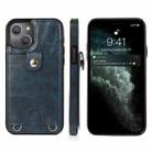 For iPhone 13 Shockproof PU Leather + TPU Protective Case with Card Slot & Lanyard(Blue) - 1