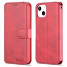 For iPhone 13 mini AZNS Calf Texture Horizontal Flip Leather Case with Holder & Card Slots & Wallet & Photo Frame (Red) - 1