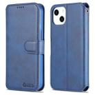 For iPhone 13 mini AZNS Calf Texture Horizontal Flip Leather Case with Holder & Card Slots & Wallet & Photo Frame (Blue) - 1