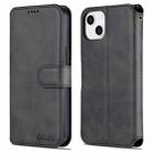 For iPhone 13 mini AZNS Calf Texture Horizontal Flip Leather Case with Holder & Card Slots & Wallet & Photo Frame (Black) - 1