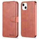 For iPhone 13 AZNS Calf Texture Horizontal Flip Leather Case with Holder & Card Slots & Wallet & Photo Frame(Brown) - 1