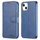 For iPhone 13 AZNS Calf Texture Horizontal Flip Leather Case with Holder & Card Slots & Wallet & Photo Frame(Blue) - 1