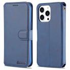 For iPhone 13 Pro AZNS Calf Texture Horizontal Flip Leather Case with Holder & Card Slots & Wallet & Photo Frame (Blue) - 1