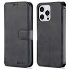 For iPhone 13 Pro AZNS Calf Texture Horizontal Flip Leather Case with Holder & Card Slots & Wallet & Photo Frame (Black) - 1
