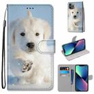 For iPhone 13 mini Coloured Drawing Cross Texture Horizontal Flip PU Leather Case with Holder & Card Slots & Wallet & Lanyard (Snow Puppy) - 1