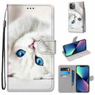 For iPhone 13 mini Coloured Drawing Cross Texture Horizontal Flip PU Leather Case with Holder & Card Slots & Wallet & Lanyard (Tiger Drinking Water) - 1