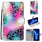 For iPhone 13 Pro Max Coloured Drawing Cross Texture Horizontal Flip PU Leather Case with Holder & Card Slots & Wallet & Lanyard (Translucent Glass) - 1