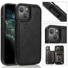 For iPhone 13 mini Butterflies Flowers Double Buckle PU + TPU Protective Case with Holder & Card Slots & Photo Frame (Black) - 1
