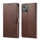 For iPhone 13 mini LC.IMEEKE Calf Texture Horizontal Flip Leather Case with Holder & Card Slots & Wallet (Brown) - 1