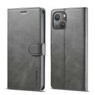 For iPhone 13 mini LC.IMEEKE Calf Texture Horizontal Flip Leather Case with Holder & Card Slots & Wallet (Grey) - 1