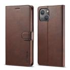 For iPhone 13 LC.IMEEKE Calf Texture Horizontal Flip Leather Case with Holder & Card Slots & Wallet(Brown) - 1