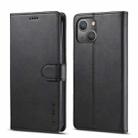 For iPhone 13 LC.IMEEKE Calf Texture Horizontal Flip Leather Case with Holder & Card Slots & Wallet(Black) - 1