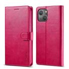 For iPhone 13 LC.IMEEKE Calf Texture Horizontal Flip Leather Case with Holder & Card Slots & Wallet(Red) - 1