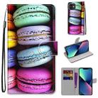 For iPhone 13 mini Coloured Drawing Cross Texture Horizontal Flip PU Leather Case with Holder & Card Slots & Wallet & Lanyard (Colorful Cakes) - 1