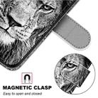 For iPhone 13 Coloured Drawing Cross Texture Horizontal Flip PU Leather Case with Holder & Card Slots & Wallet & Lanyard(B11 Black White Lion Head) - 6