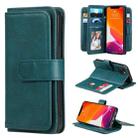 For iPhone 13 Multifunctional Magnetic Copper Buckle Horizontal Flip Solid Color Leather Case with 10 Card Slots & Wallet & Holder & Photo Frame(Dark Green) - 1