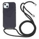 For iPhone 13 mini Candy Colors TPU Protective Case with Lanyard (Black) - 1