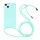 For iPhone 13 mini Candy Colors TPU Protective Case with Lanyard (Mint Green) - 1
