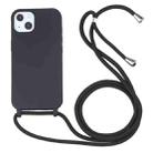 For iPhone 13 Candy Colors TPU Protective Case with Lanyard(Black) - 1