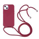 For iPhone 13 Pro Candy Colors TPU Protective Case with Lanyard (Red) - 1