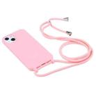 For iPhone 13 Pro Max Candy Colors TPU Protective Case with Lanyard (Pink) - 2