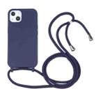 For iPhone 13 Pro Max Candy Colors TPU Protective Case with Lanyard (Dark Blue) - 1