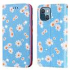 Glittering Daisy Magnetic Horizontal Flip Leather Case with Holder & Card Slots & Photo Frame For iPhone 13 mini(Blue) - 1