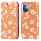 Glittering Daisy Magnetic Horizontal Flip Leather Case with Holder & Card Slots & Photo Frame For iPhone 13 mini(Orange) - 1