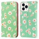 Glittering Daisy Magnetic Horizontal Flip Leather Case with Holder & Card Slots & Photo Frame For iPhone 13 Pro(Green) - 1