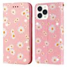 Glittering Daisy Magnetic Horizontal Flip Leather Case with Holder & Card Slots & Photo Frame For iPhone 13 Pro Max(Pink) - 1