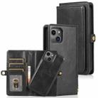For iPhone 13 mini Strong Magnetic Detachable Horizontal Flip Leather Case with Card Slots & Wallet For  iPhone 13 Mini(Black) - 1