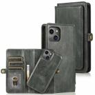 For iPhone 13 Pro Max Strong Magnetic Detachable Horizontal Flip Leather Case with Card Slots & Wallet (Green) - 1