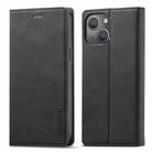 For iPhone 13 LC.IMEEKE Strong Magnetic PU + Matte TPU Horizontal Flip Leather Case with Holder & Card Slots & Wallet(Black) - 1
