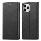 For iPhone 13 Pro Max LC.IMEEKE Strong Magnetic PU + Matte TPU Horizontal Flip Leather Case with Holder & Card Slots & Wallet (Black) - 1