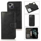 For iPhone 13 Retro 2 in 1 Detachable Horizontal Flip Leather Case with Card Slots & Wallet(Black) - 1