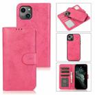 For iPhone 13 Pro Retro 2 in 1 Detachable Horizontal Flip Leather Case with Card Slots & Wallet (Pink) - 1