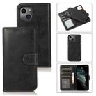 For iPhone 13 Pro Retro 2 in 1 Detachable Horizontal Flip Leather Case with Card Slots & Wallet (Black) - 1