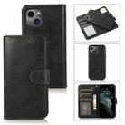 For iPhone 13 Pro Max Retro 2 in 1 Detachable Horizontal Flip Leather Case with Card Slots & Wallet (Black) - 1
