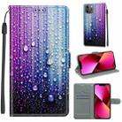 For iPhone 13 Voltage Colored Drawing Magnetic Clasp Horizontal Flip PU Leather Case with Holder & Card Slots(C05 Purple Blue Water Drops) - 1