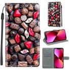 For iPhone 13 Voltage Colored Drawing Magnetic Clasp Horizontal Flip PU Leather Case with Holder & Card Slots(C06 Red Lip Chocolate) - 1