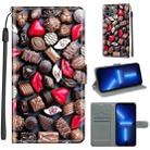 For iPhone 13 Pro Voltage Colored Drawing Magnetic Clasp Horizontal Flip PU Leather Case with Holder & Card Slots (C06 Red Lip Chocolate) - 1