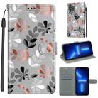 For iPhone 13 Pro Max Voltage Colored Drawing Magnetic Clasp Horizontal Flip PU Leather Case with Holder & Card Slots (C19 Material Flower) - 1