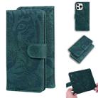 For iPhone 13 Pro Tiger Embossing Pattern Horizontal Flip Leather Case with Holder & Card Slots & Wallet (Green) - 1