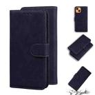 For iPhone 13 mini Skin Feel Pure Color Horizontal Flip Leather Case with Holder & Card Slots & Wallet (Black) - 1