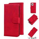 For iPhone 13 Pro Skin Feel Pure Color Horizontal Flip Leather Case with Holder & Card Slots & Wallet (Red) - 1