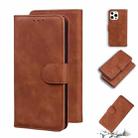 For iPhone 13 Pro Max Skin Feel Pure Color Horizontal Flip Leather Case with Holder & Card Slots & Wallet (Brown) - 1