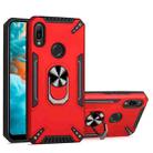 For Huawei Y6 2019 PC + TPU Protective Case with 360 Degrees Rotatable Ring Holder(Red) - 1