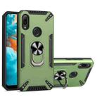 For Huawei Y6 2019 PC + TPU Protective Case with 360 Degrees Rotatable Ring Holder(Dark Green) - 1
