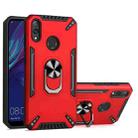 For Huawei Y7 2019 PC + TPU Protective Case with 360 Degrees Rotatable Ring Holder(Red) - 1